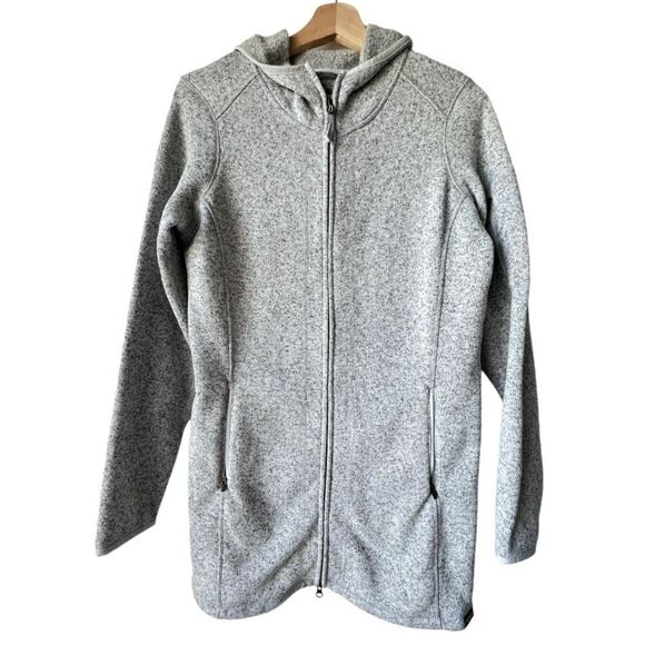 Women's L.L.Bean Sweater Fleece Coat grey casual rugged construction Size S. - Picture 2 of 12